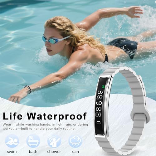 Efolen Smart Bracelet for Women,Ultralight Fitness Tracker Smart Wristband with Heart Rate/Blood Oxygen/Sleep Monitor/Pedometer,Slim Smartwatch for Android iPhone,Activity Tracker,2 Band,Silver - Image 6