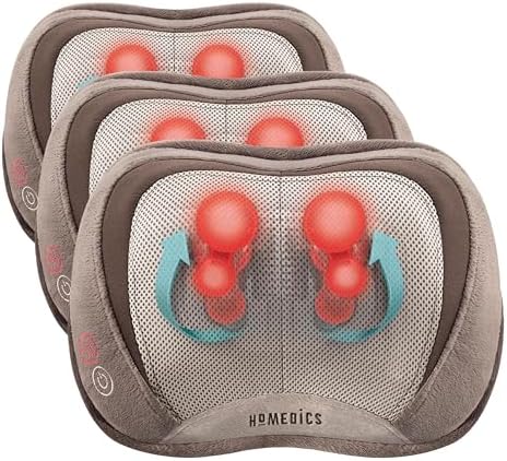 Homedics 3D Full Body Shiatsu & Vibration Massage and Heat Pillow for Neck,Upper Back and Lumbar,(Pack of 3) by Homedics