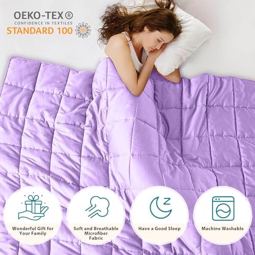 L'AGRATY Weighted Blanket - 48"x72" 20lbs Cooling Breathable Heavy Blanket with Glass Beads for Adult All-Season - Image 6