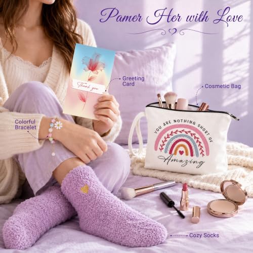 Christmas Birthday Gifts Set for Women Purple Self Care Spa Basket 7pcs - Image 4