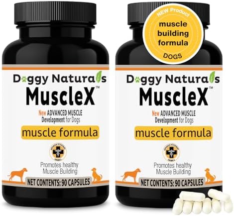 MuscleX™ Canine Muscle Formula Dogs with CaHMB 500 mg and Vitamin D3 - Natural Muscl Building Formula - Helps Reduce Muscle Loss Due to Normal Aging and Improves Recovery from Injury (180 Capsules) by Unknown