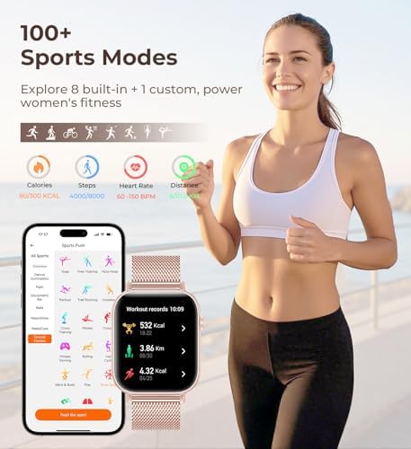 Iaret Smart Watch for Women, 1.83" HD Fitness Tracker with 4 Bands, Answer/Make Calls, Heart Rate/Sleep/SpO2/Step Tracking, 100+ Sport Modes, Android/iPhone Compatible Gift (White) - Image 5