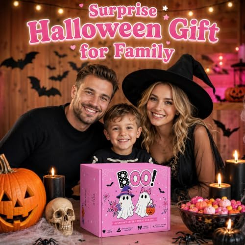 Boo Basket Stuffers for Women，Halloween Gifts Set for Her, Ghost Pink - Image 4