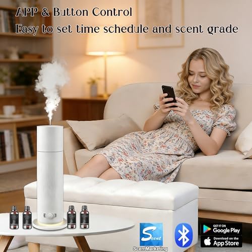 Waterless Essential Oil Diffuser, Scent Air Machine for Home with 4x30ml Hotel Scent Oil Sets, Covers Up to 1000 Sq.Ft, Adjustable Mist & Timer, Hotel and Commercial Use - Image 5