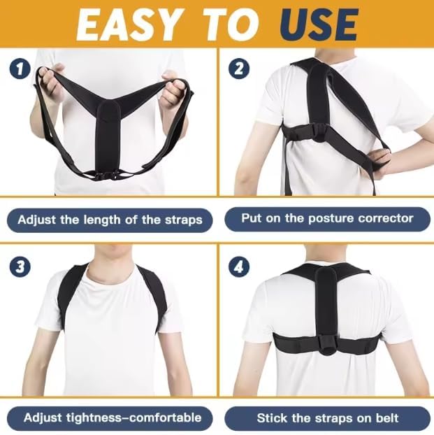 Posture Corrector for Women & Men – Adjustable Shoulder Brace for Upper Back Support, Back Brace Posture Corrector for Alignment, Shoulder Support Brace, Back Corrector for Women & Men - Image 5
