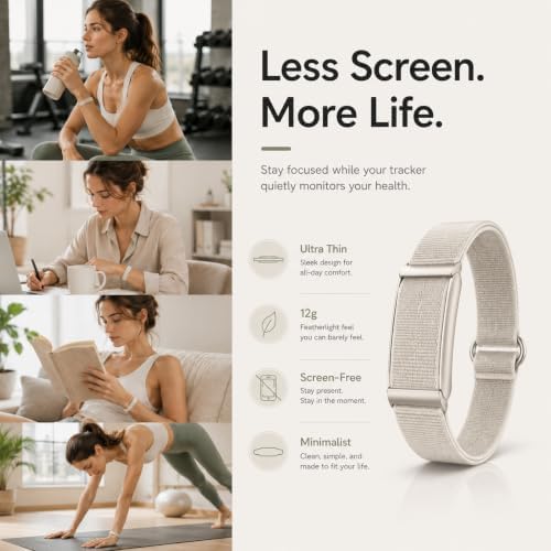 Yihou Smart Fitness Tracker for Women & Men Ultra-Thin Minimalist Smart Band with 24/7 Heart Rate Monitor Sleep Tracker 100+ Sports Modes IP67 Waterproof Call & App Alerts Nylon & Silicone Bands - Image 3