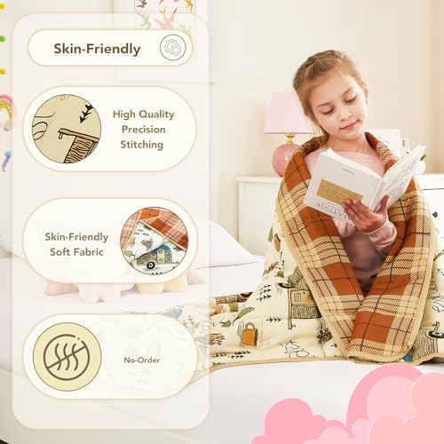 CuteKing Weighted Blanket - Weighted Blanket with Premium Glass Beads - Breathable Heavy Blanket for Comfortable Rest - Thick Blanket All Season(10lbs, 50"x60", Camping) - Image 5