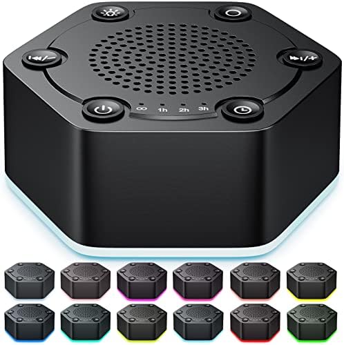 High Fidelity White Noise Sound Machines with 30 Unique Non-Looping Soothing Sounds 12 Colors Night Light 4 Timers 10-Level Brightness 32-Level Volume and Memory Function by WowSleep