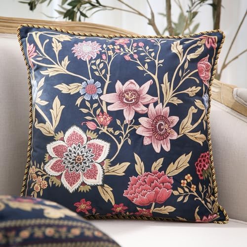 patdrea Designer French Velvet Throw Pillow Cover,18"x18"-OldgardenA - Image 2