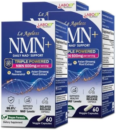 LABO Nutrition Le Ageless 600mg NMN - NAD Supplement - 3 Pack by LABONutrition