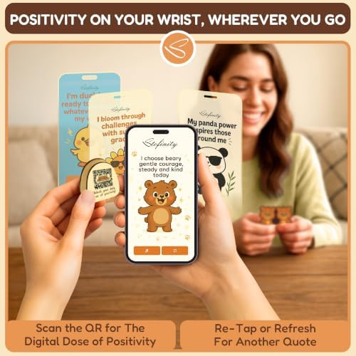STOFINITY Positive Bear Jar, 60 Affirmation Cards and Wood Stand - Image 5