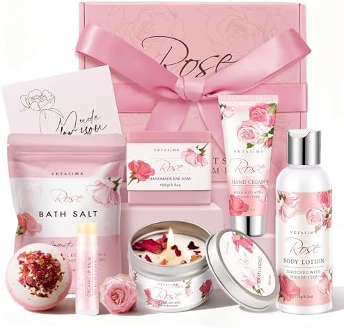 Gifts for Women Birthday Gift Baskets, Rose Relaxing Home Spa Set by Unknown