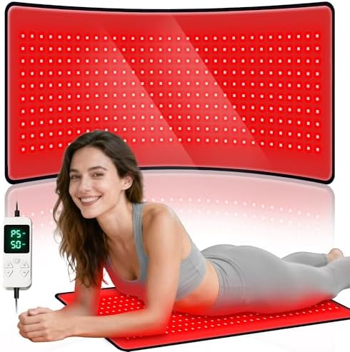 Upgraded Red Light Therapy Mat for Body Pain Relief, 29.3"x13", Black by AlfavetRedLightTherapy