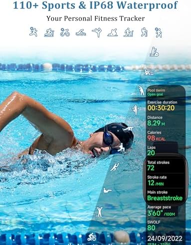 LODIMEKE Smart Watch, Alexa Built-in, Answer/Make Calls 44mm Smartwatch Women Men, 1.83" Sports Watch IP68 Waterproof, Heart Rate SpO2 Sleep Stress Monitor, Step Counter Watch for Android & iOS Phone - Image 6