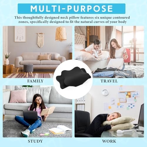Hahafelt 2 Pcs Cooling Cervical Pillowcase with Zipper (Only Pillowcase) Ergonomic Cervical Neck Pillow Cover Breathable Cool Pillow Case for Side Back Stomach Sleepers(Black,Queen Size) - Image 7