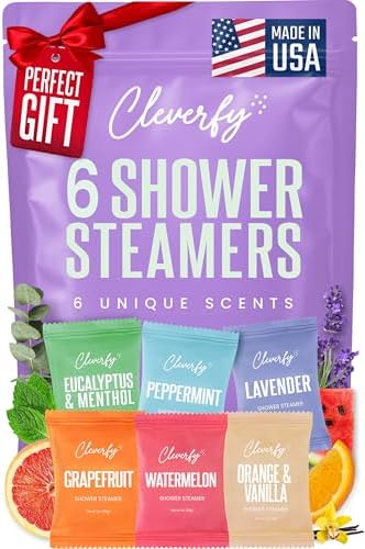 Cleverfy Shower Steamers Aromatherapy Gifts for Women and Men, 6 Tablets by Cleverfy