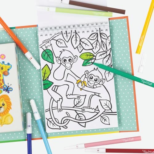 Tiger Tribe Zoo Coloring Set for Kids - Includes Stickers & Markers, Travel-Friendly Storage, Perfect Arts & Crafts Gift - Image 2
