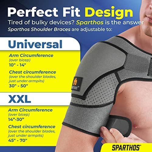 Sparthos Rotator Cuff Shoulder Brace for Women & Men - Support - Gray-UNI - Image 4