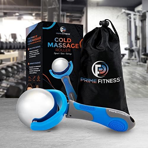 PRIME Fitness Cold Massage Roller Ball | Cold Therapy | Ice Roller Ball with Handle | cryo Stick | Relieve Muscle Pain (Blue) - Image 2