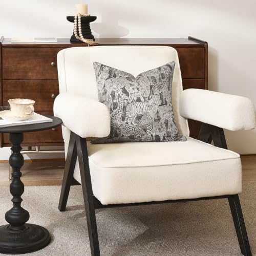 Wildlife Safari Throw Pillow Cover 18x18 inch, Animal Jacquard Cushion Cover, Lion Tiger Cheetah Zebra Giraffe Pattern, Decorative Pillow Case with Hidden Zipper for Living Room Couch - Image 5