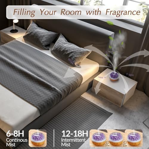 Aromatherapy Essential Oil Diffuser, 300ml Air Diffuser Humidifier with 7 LED Colors, Timer & Auto-Off for Home Bedroom Office (Purple) - Image 5