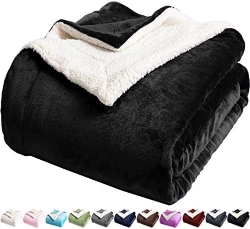 LBRO2M Sherpa Fleece Bed Blanket Super Soft Plush Warm Throw Queen 90"X90" by LBRO2MBedding