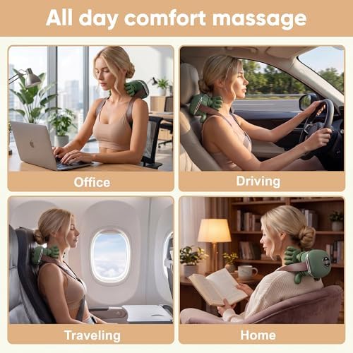 noxen Cordless Neck Massager Upgraded with Remote Control & Digital Display. 4D Neck, Shoulder and Back Massager with Heat for Pain Relief, Deep Tissue and Relaxing Massage - Image 6