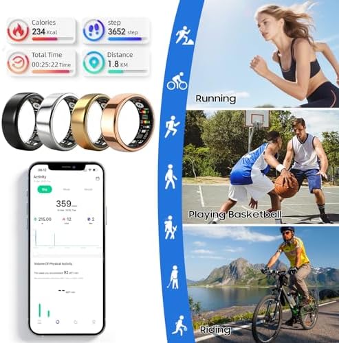 Smart Ring Gen 3 for Women Men, IP68 Waterproof Health Tracker Rosegold,7 - Image 5