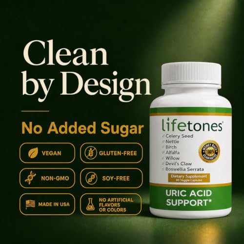 Lifetones Uric Acid Support Capsules – 7-Herb Formula with Boswellia, Devil's Claw, White Willow & Celery Seed – No Herbal Taste – Supports Healthy Uric Acid Levels & Joint Comfort – 60 Vegan Capsules - Image 6