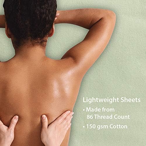 ForPro Premium Flannel 3-Piece Massage Sheet Set, Sage - Image 6