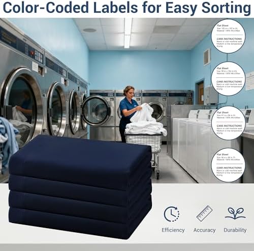 Twin Flat Sheet Only, 1 Pack Top Bed Sheets, Soft Breathable Brushed Microfiber Color-Coded Label Threads, (66"x96",Navy Blue) - Image 4