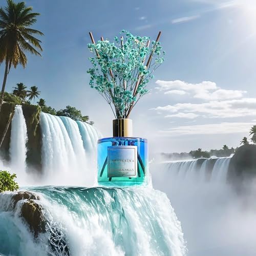 COCORRÍNA Reed Diffuser - Niagara Falls 6.7 Fl.oz Reed Diffuser Set with 8 Sticks & Preserved Baby's Breath, Reed Diffuser for Home Bathroom Shelf Decor - Image 6