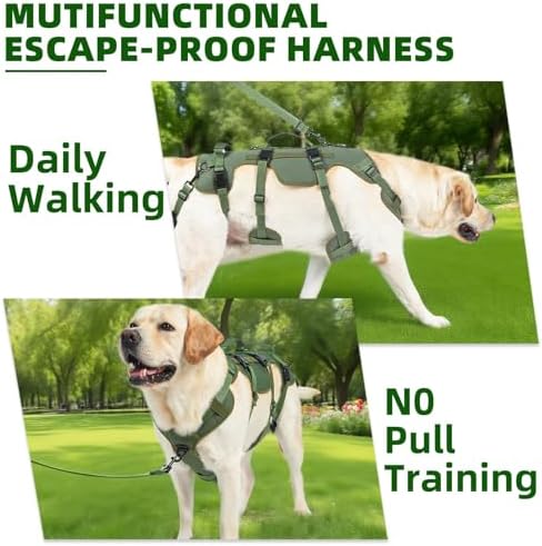 PUPTECK Dog Lift Harness for Medium Large Sized Dog, Rehabilitation Sling for Hind Leg Support, Multifunctional Mobility Assistance Harness for Old, Disabled, Joint Injuries, Paralysis Dog, Green XL - Image 5
