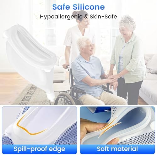 Urine Collection Bag Reusable Wearable Silicone Urine Drainage Device with 2 Bag Systems (Elderly Men, Blue) - Image 3