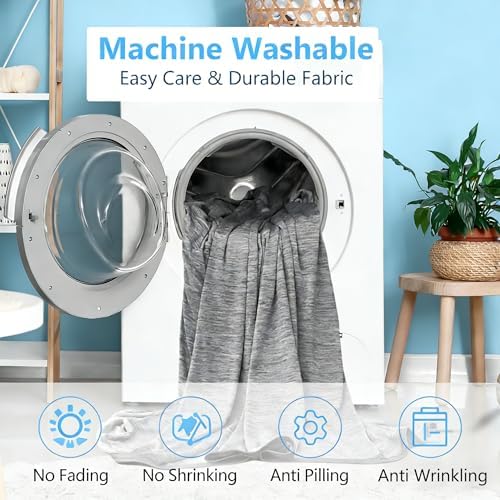CHOSHOME Cooling Blanket for Hot Sleepers - Summer Blanket Thin Soft Lightweight Breathable Double Side Enhanced Cooling for Hot Flashes, Night Sweats, Bed, Couch (Grey, 50 x 70 inches) - Image 6
