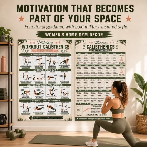 2pcs Military Calisthenics Workout for Women Poster Unframed 12x18 in - Image 5