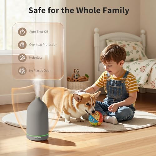 URPOWER 120mL Ceramic Essential Oil Diffuser Diffuser Oil Machine - Image 4