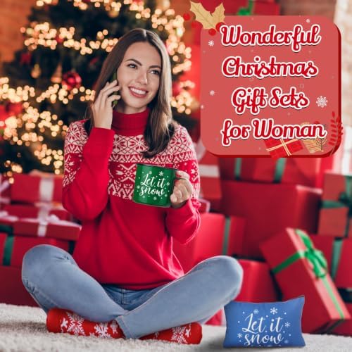 18 Pcs Christmas Gifts Set Xmas Makeup Bags Enamel Mugs Christmas Socks Bulk 2026 Gifts Santa Penguin Party Favors for Adults Coworkers Women Teacher Xmas Winter Party Supplies Decor - Image 2