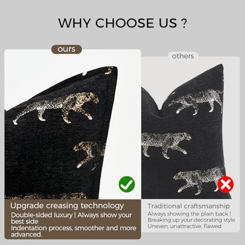 Throw Pillow Cushion Cover 18x18, Double Sided Tiger Pattern Jacquard Pillow Covers, Soft Animal Style Decorative Square Pillow Cover for Bed Couch Sofa Living Room Bedroom - Image 6