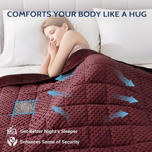 L'AGRATY Weighted Blanket for Adult - 60"x80" 20lbs Minky Dots Heavy Blanket with Glass Beads Soft Breathable for All-Season Summer Fall Winter Thick Comfort for Sleeping - Image 3