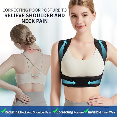 JMPOSE Posture Corrector for Back Support: Adjustable Shoulder Posture Brace for Men and Women (Black, Small/M) (Pack of 2) - Image 5
