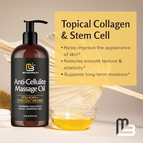Firming Body Massage Oil with Collagen for Cellulite, 16 fl oz by M3 - Image 3