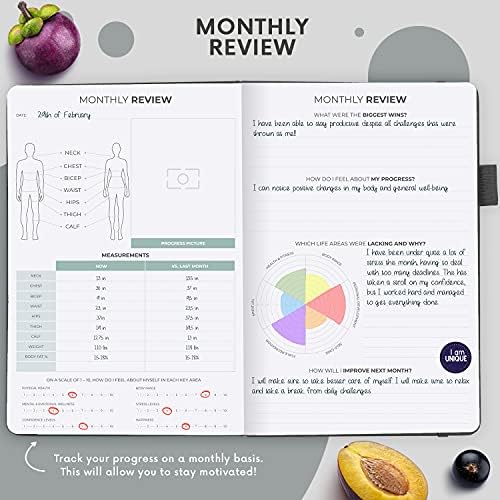 Clever Fox Wellness Planner & Food Journal for Weight Loss, A5 Silver Black - Image 6