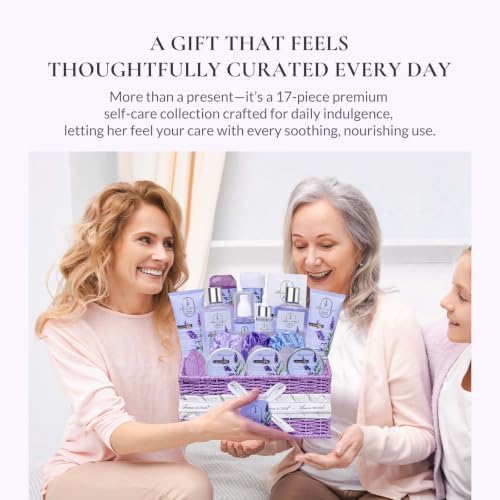 Gifts for Women, 17pcs Lavender Spa Gift Baskets for Women Self Care - Image 7