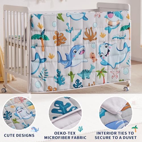 anfie Weighted Blanket (36"x48" 3lbs) Weighted Blanket Cooling Blanket for Resting,Throw Size Breathable Blanket with Premium Glass Bead(White Shark) - Image 5