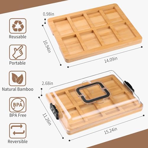 CAWIU Portable Charcuterie Board with Lid, Travel Cheese Board & Snack Tray - Image 5