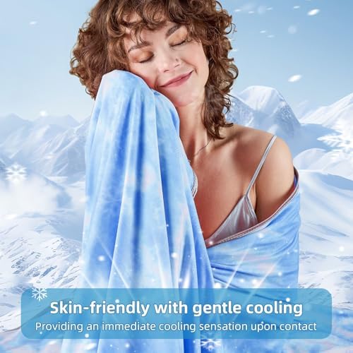 inhand Cooling Blanket Twin(60"x80", Blue) College Dorm Essentials for Girl - Image 3