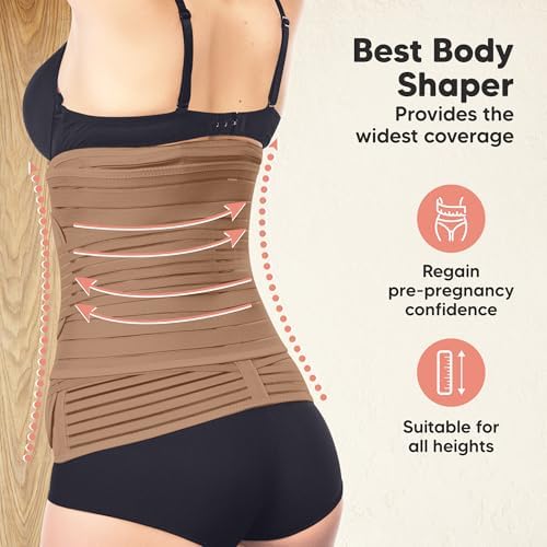 3 in 1 Postpartum Belly Support Recovery Wrap Band (Warm Tan, M/L) - Image 6