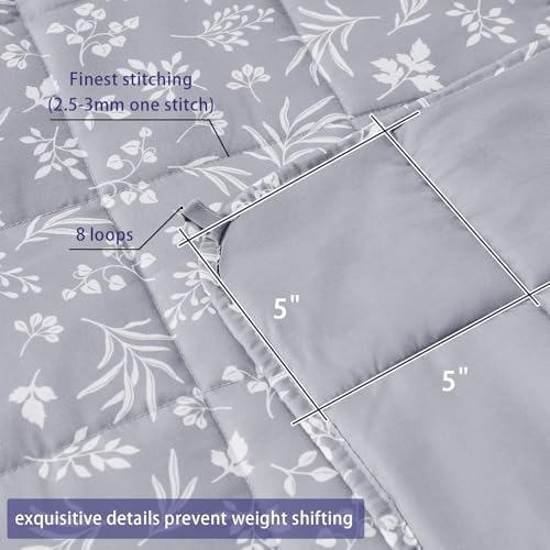 yescool Weighted Blanket for Adults (15 lbs, 60" x 80", Dove Grey) Cooling Heavy Blanket for Sleeping Perfect for 140-160 lbs, Queen Size Breathable Blanket with Premium Glass Bead, Machine Washable - Image 5