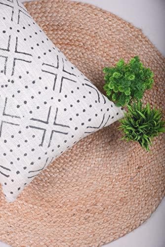 Trade Star Decorative Lumbar 14x36 Mudcloth Throw Pillow Cover 100% Cotton Bedding Pillow Cover Pillow Case Handmade Beautiful Farmhouse Geometric Cushion Case for Living Room (Ivory NOVA) - Image 3